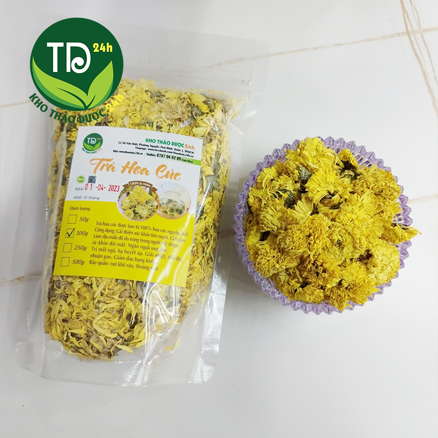 [Hàng Siêu Đẹp] Trà hoa cúc vàng, giúp an thần, ngủ ngon, sâu giấc, giảm đau bụng kinh, kiểm soát lượng đường trong máu | Kho thảo dược 24h