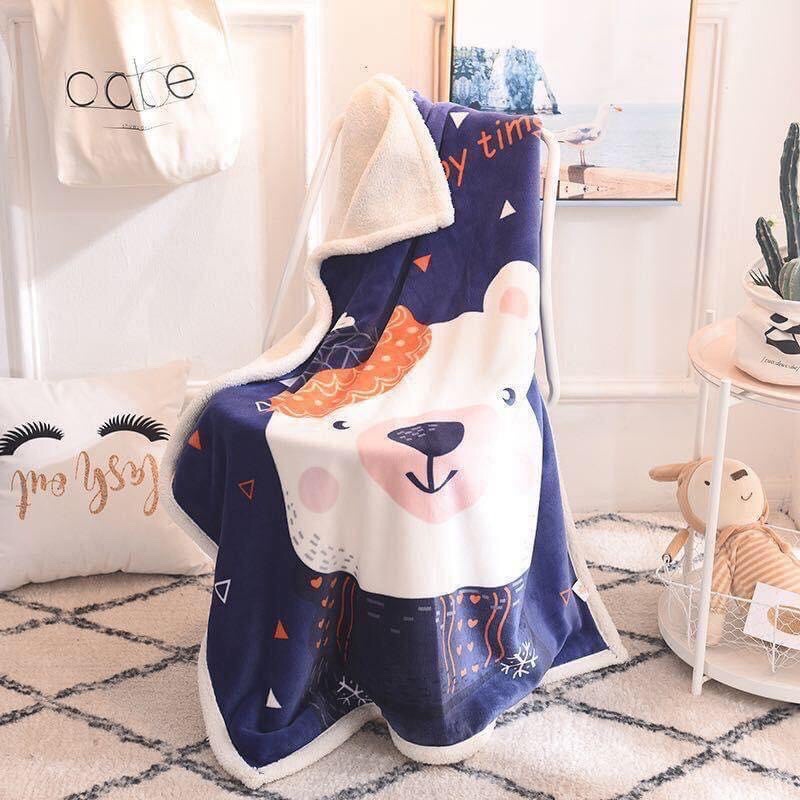 Chăn đắp lông cừu siêu mềm cho bé 1mx1m4