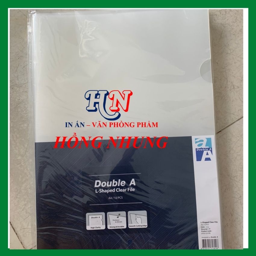 [HÀNG MỚI] Bìa Lá Double A4, Xấp 12 Cái, Màu Trắng Trong, giúp Bạn Lưu Trữ Hồ Sơ giấy Tờ