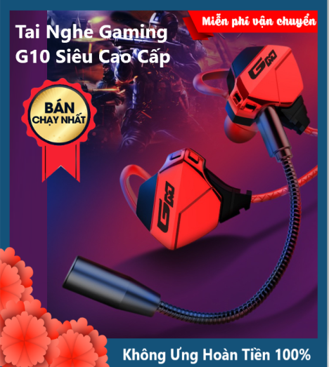 Tai Nghe Nhét Tai Chống Ồn Chơi Game Nghe Nhạc G10 Pro Cao Cấp Siêu Ngầu Có Mic Rời Nghe Nhạc EDM REMIX NONSTOP Siêu Đã Với Dải Bass Nâng Cấp Tương Thích Mọi Tựa Game - XSmart