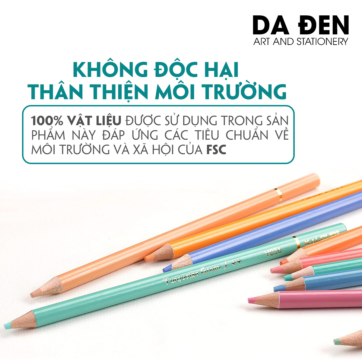 [DA ĐEN] Bộ Chì Màu 50 Màu Kalour Pastel