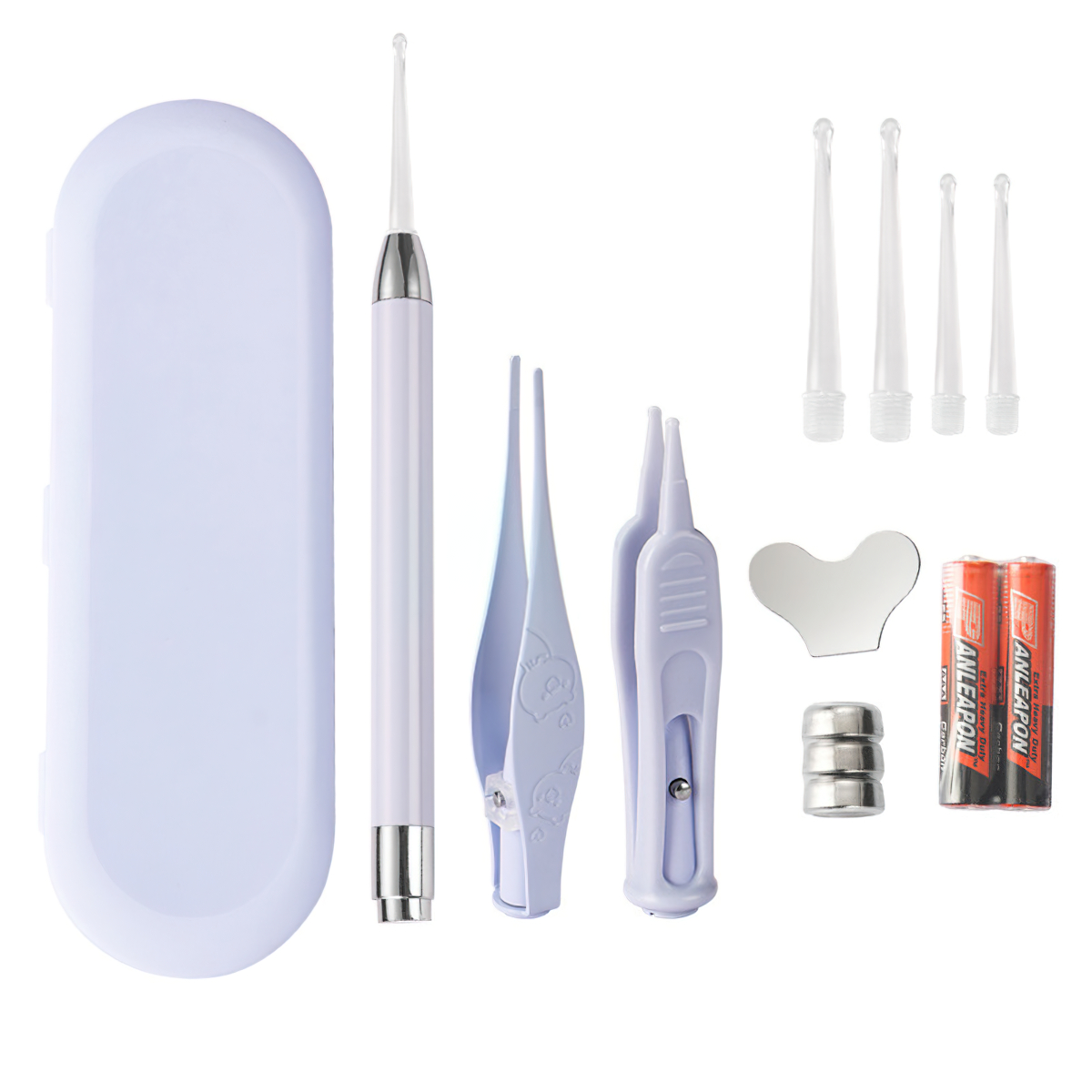 Earwax removal set with light for babies and adults, high-quality ear cleaning tools for the family
