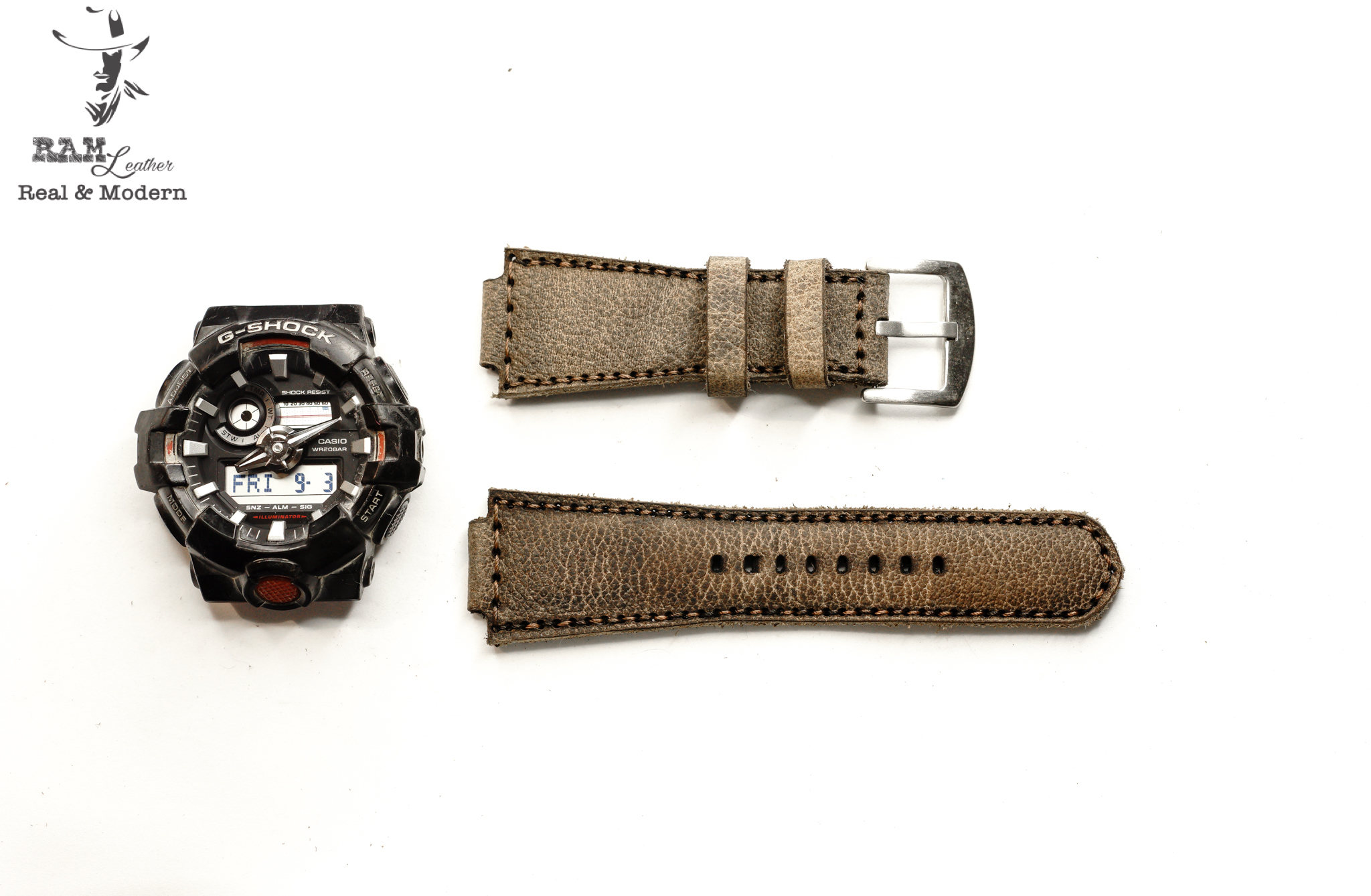 WATCH STRAPS DOUBLE COW LEATHER REAL