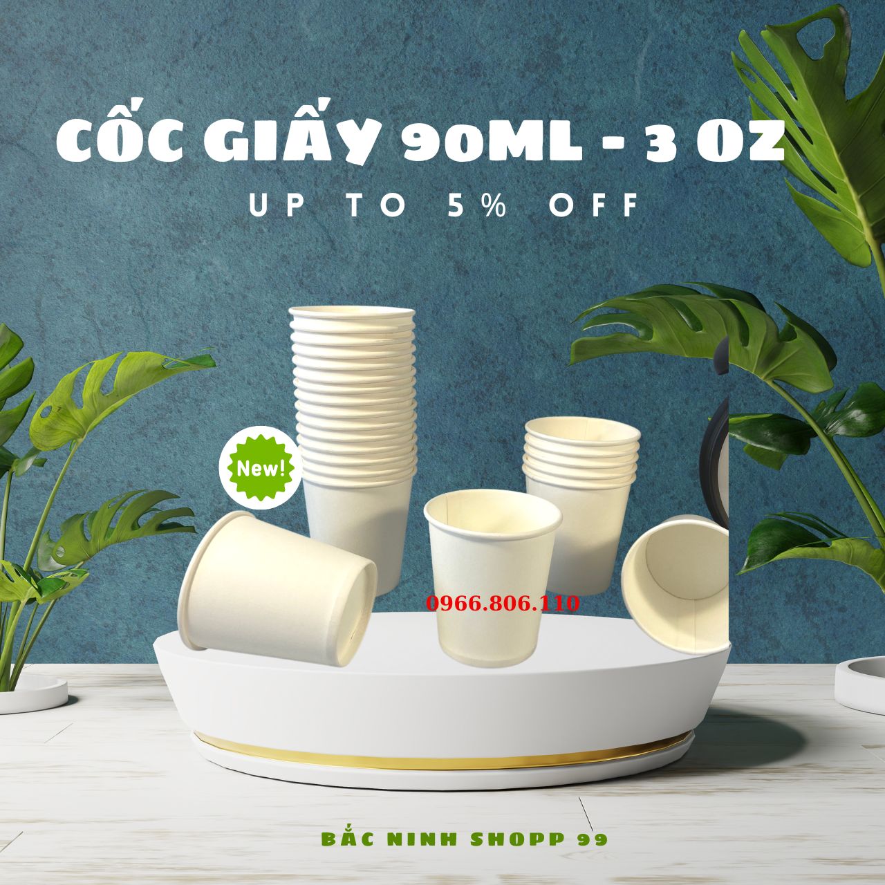 Set 50 cốc giấy nhập khẩu đủ size từ 60ml - 480ml dùng 1 lần