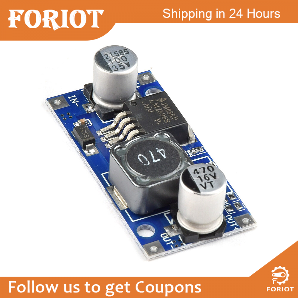Foriot LM2596S DC-DC Step-down Power Module Regulator Board Buck Converter High Efficiency Voltage Regulator DIY Power Supply Step-down Module
