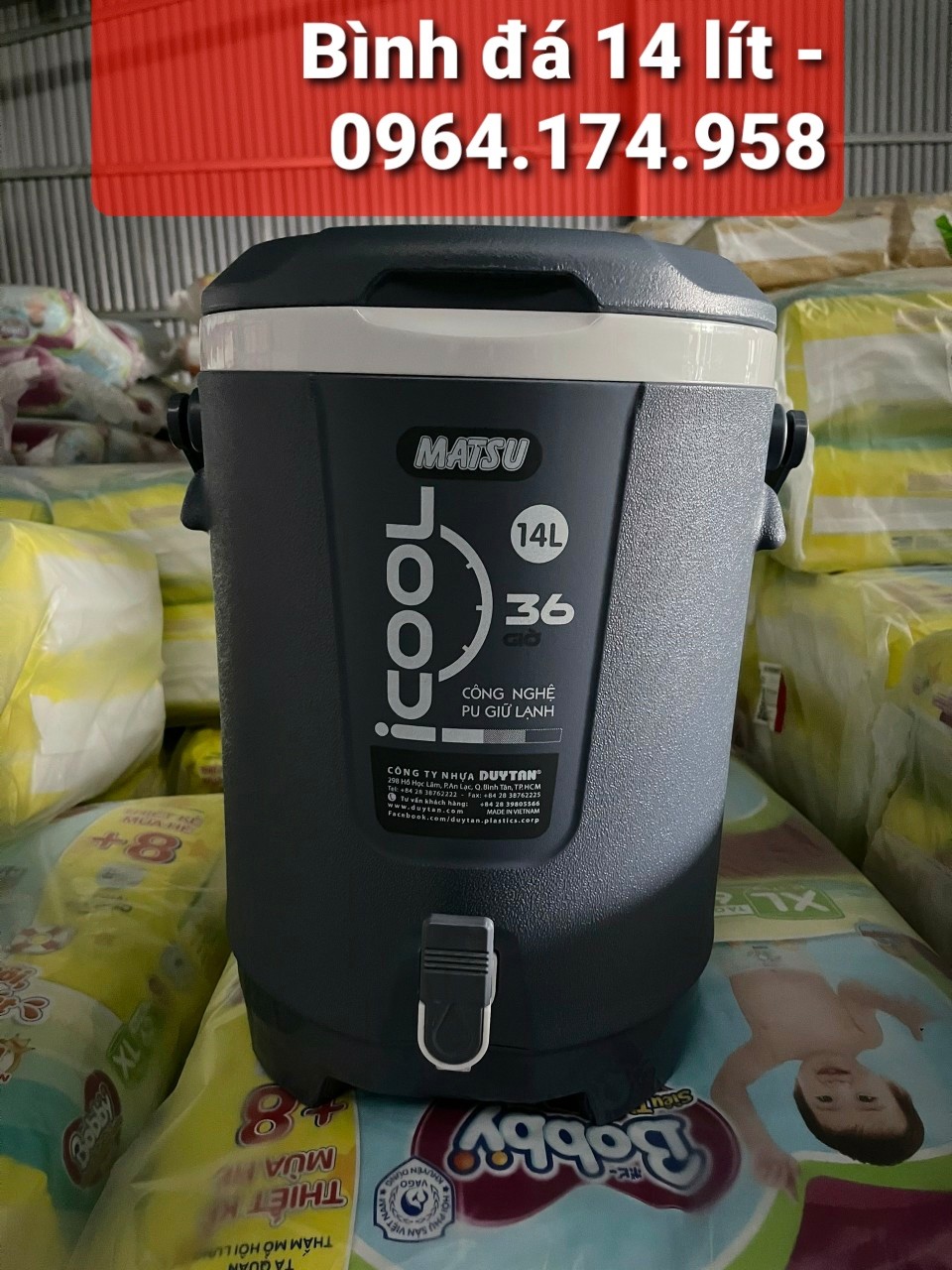 [Hàng công ty]Bình Đá tròn Có Vòi MATSU DUY TÂN - 14 LÍT