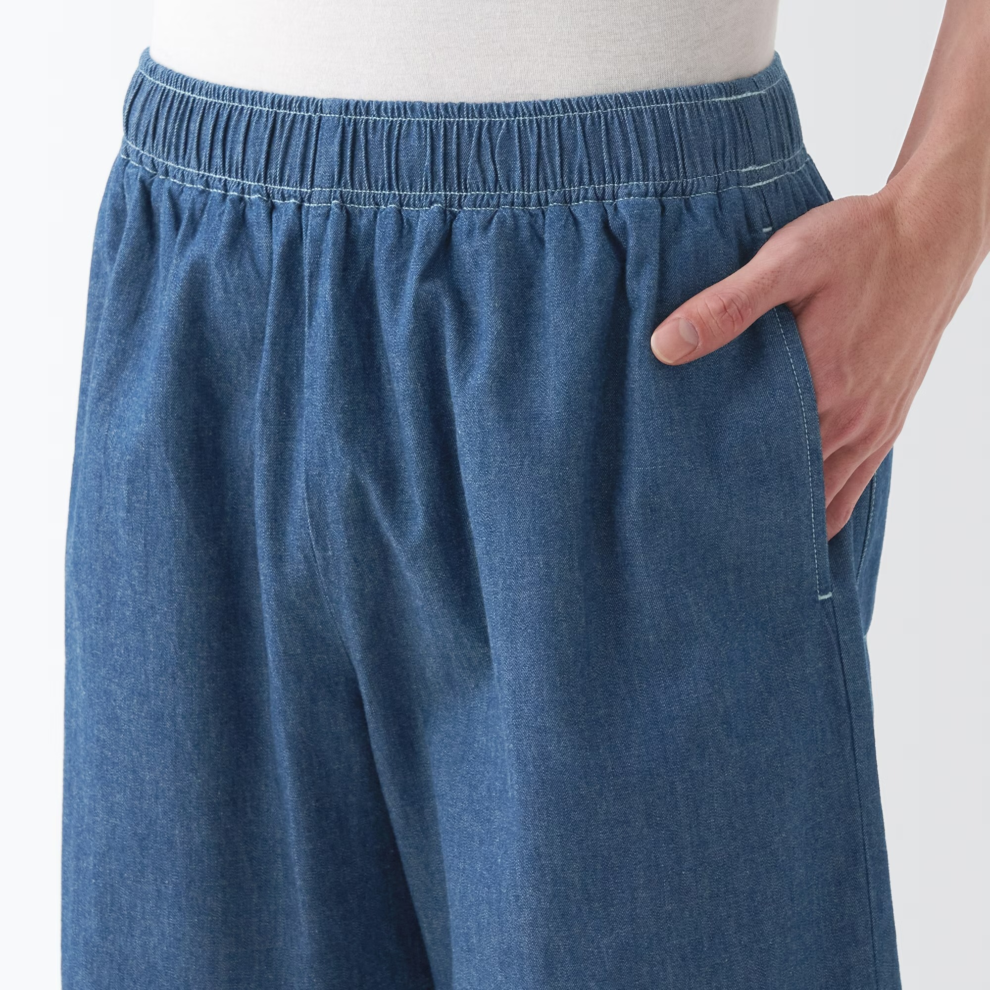 MUJI Quần Short Vải Chambray