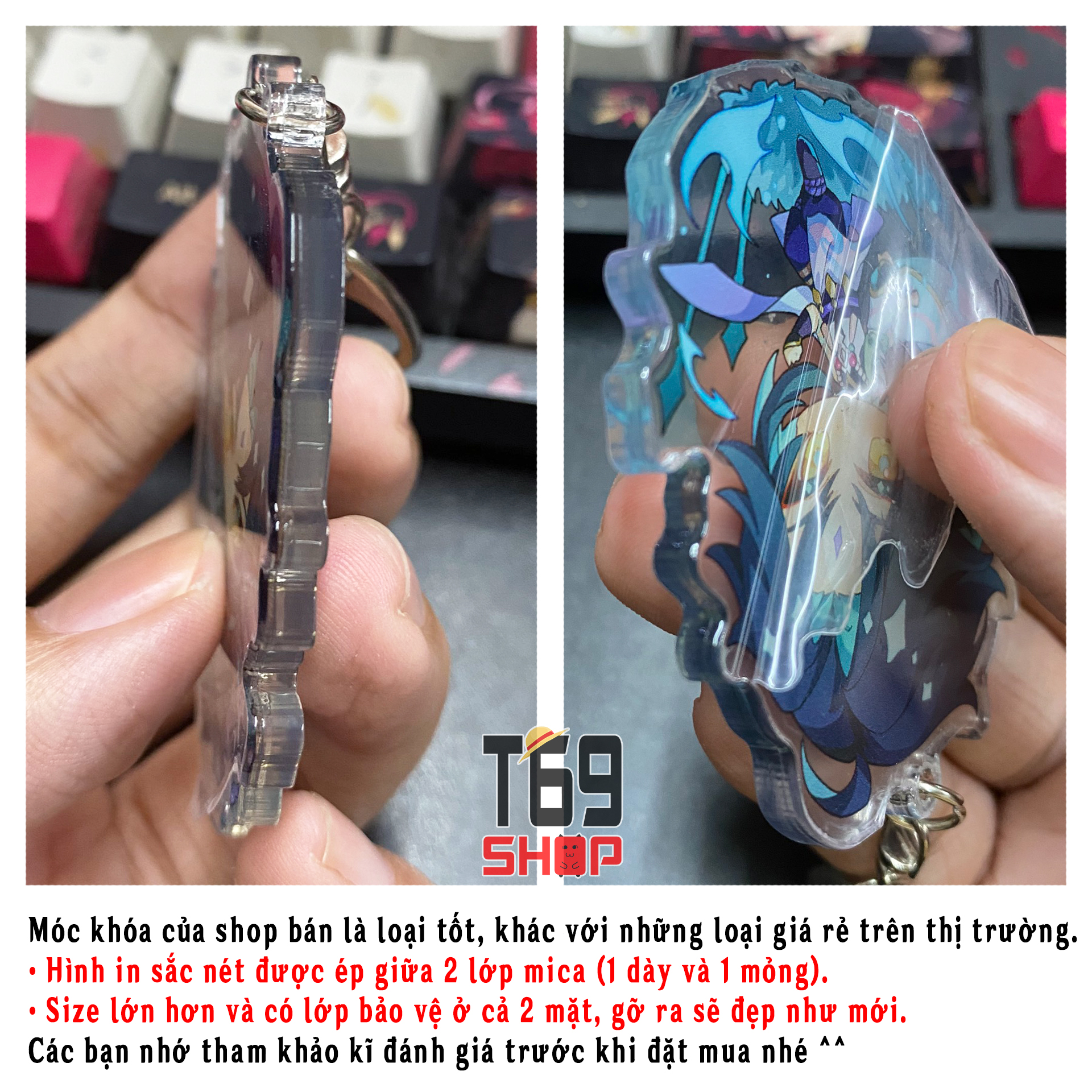 [10 mẫu] Móc khóa mica game Genshin Impact - Cake ver [T69 Shop]