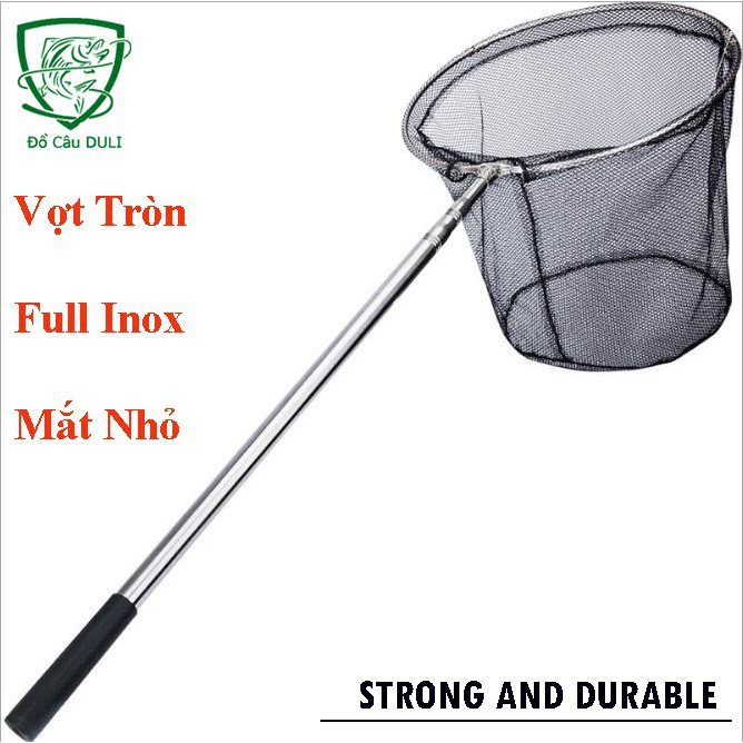 Vợt Cá Inox Vành Tròn Gấp Gọn Mắt Lưới Nhỏ Chuyên Vớt Cá To Cá Bé KK-4 - Cam kết bảo hành đổi trả trong 2 tuần đầu