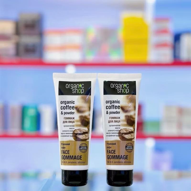 Tẩy tế bào chết Mặt Organic Shop Coffee 75nl chiết xuất cà phê - NGA