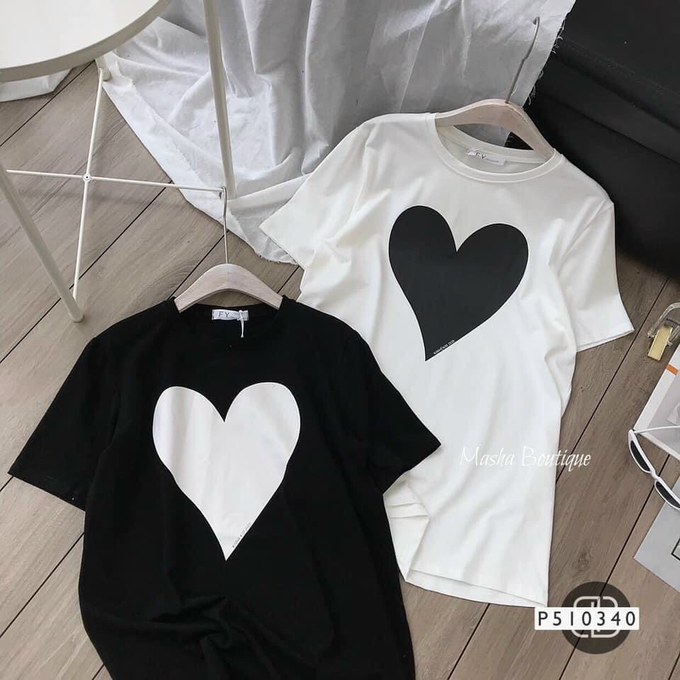 ÁO THUN FORM RỘNG IN HÌNH TRÁI TIM (FREE SIZE) U3.2