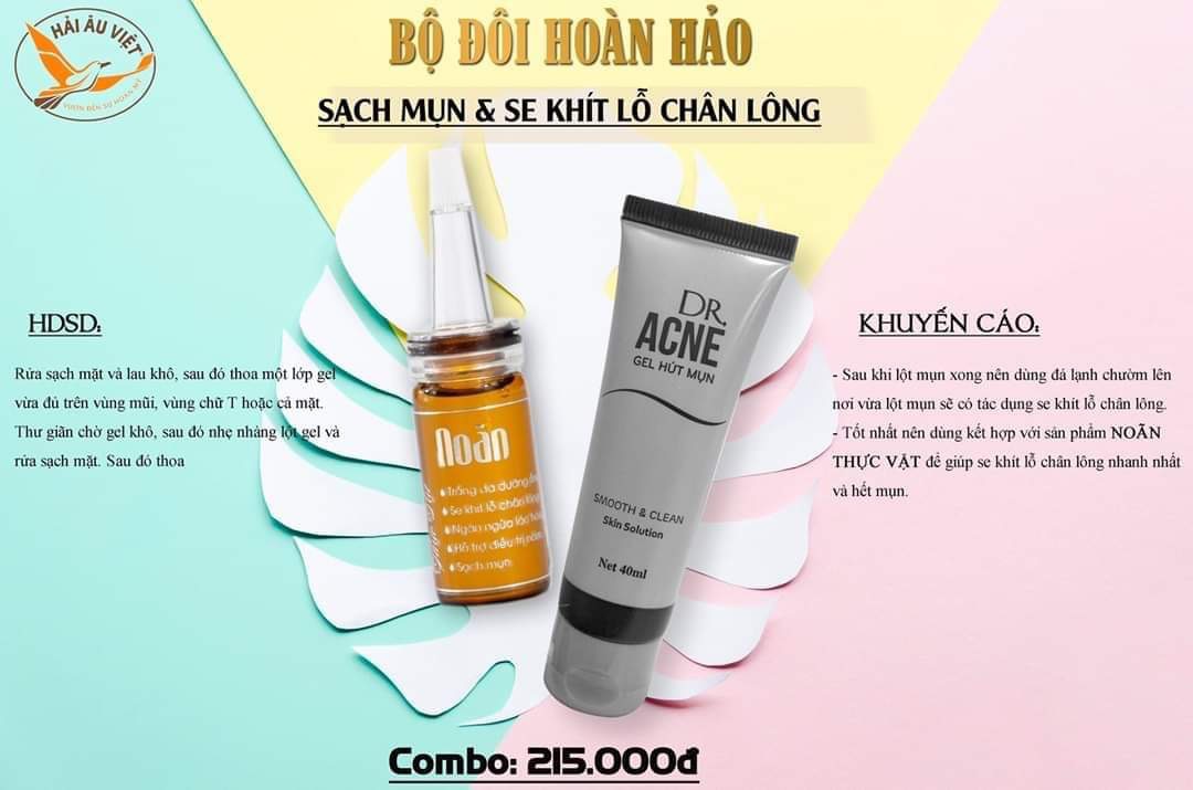 Bộ sản phẩm sạch mụn và dưỡng da (noãn thực vật +gel lột)