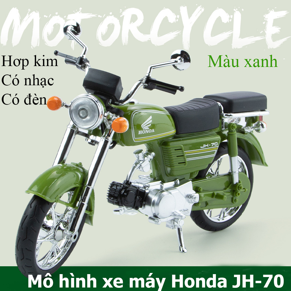 Mô hình xe mô tô Honda JH70 KAVY bằng hợp kim có nhạc động cơ và đèn xe tỷ  lệ 110  MixASale
