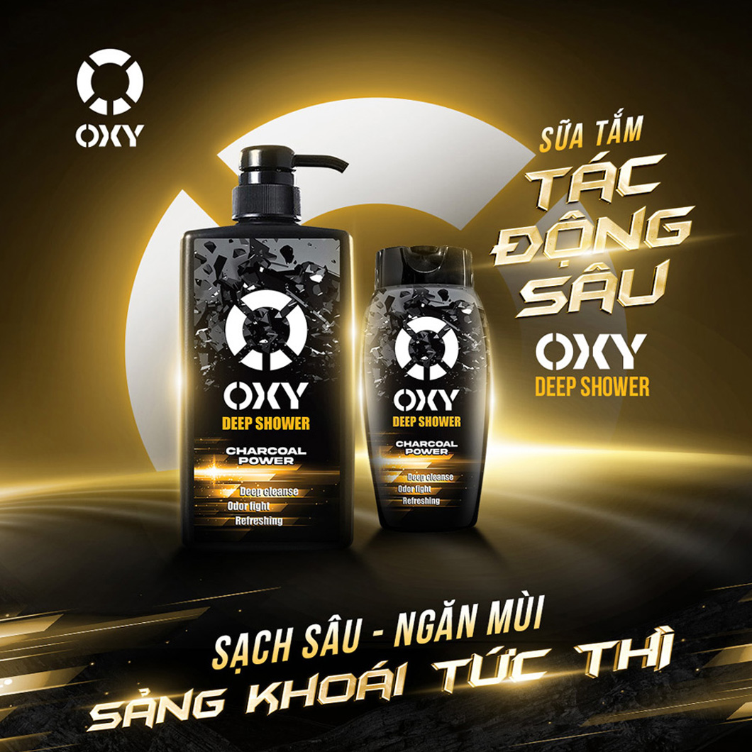 Sữa Tắm Oxy Tác Động Sâu Deep Shower 500ml (Tặng sữa rửa mặt oxy 100g)