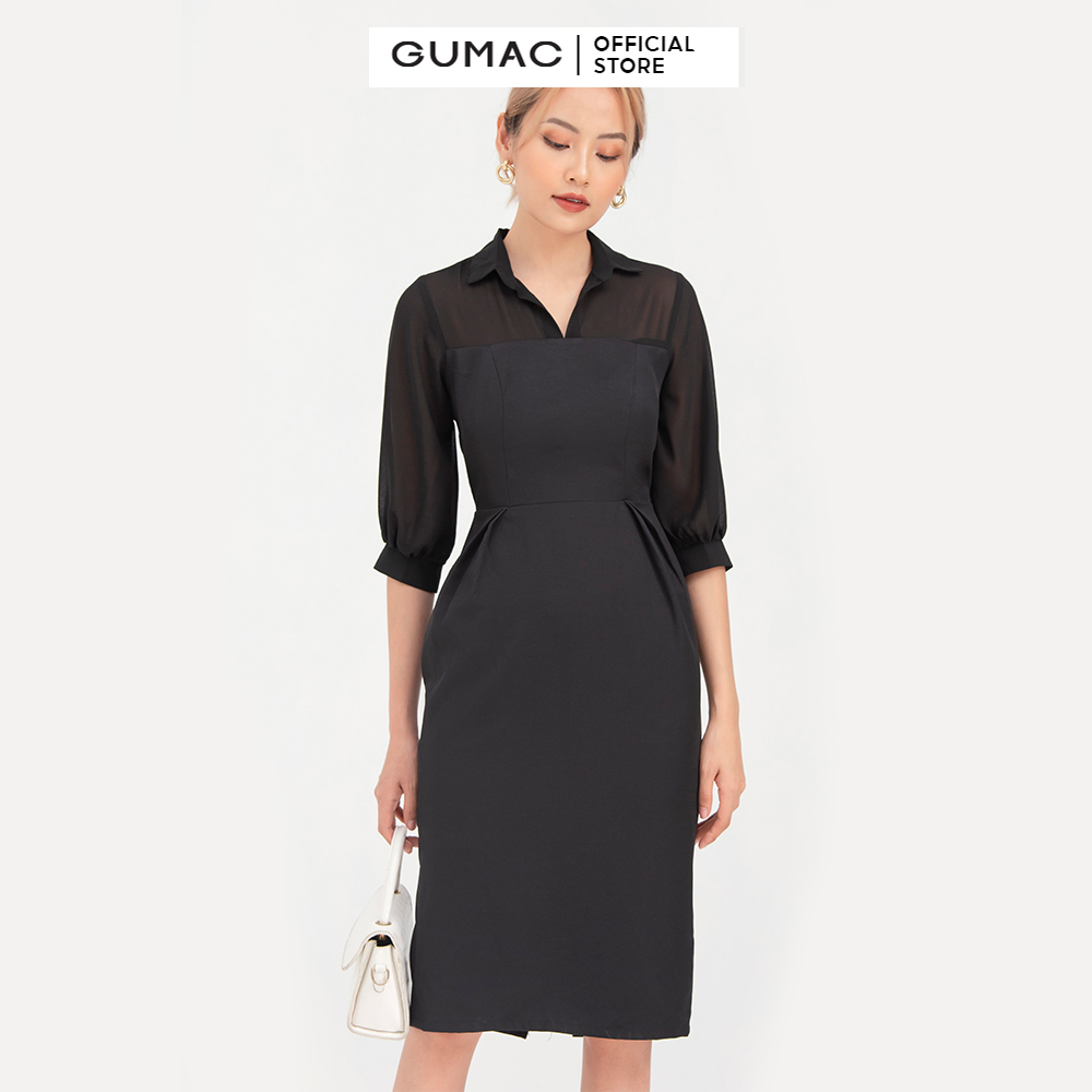 Đầm nữ  xếp ly eo  DB764 mẫu mới GUMAC