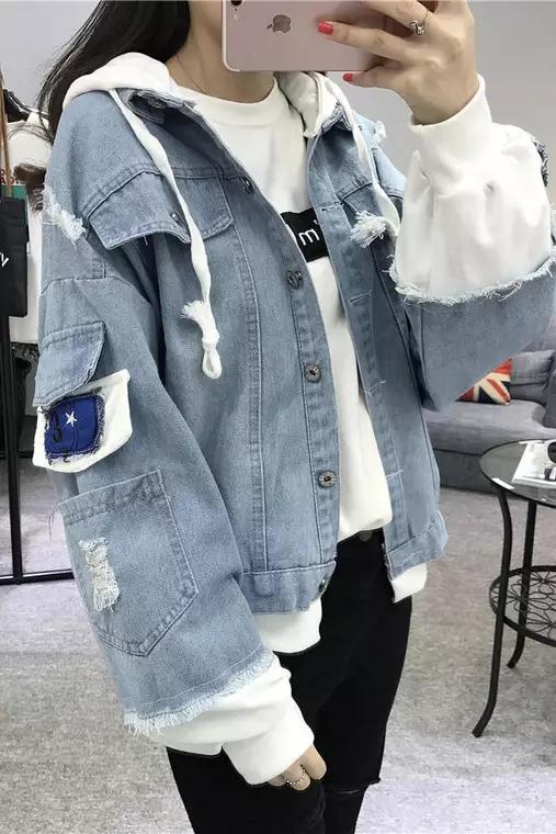 Áo KHoác Jean Nữ Thời Trang - Kiểu Hàn Phối Nón Cực Cool