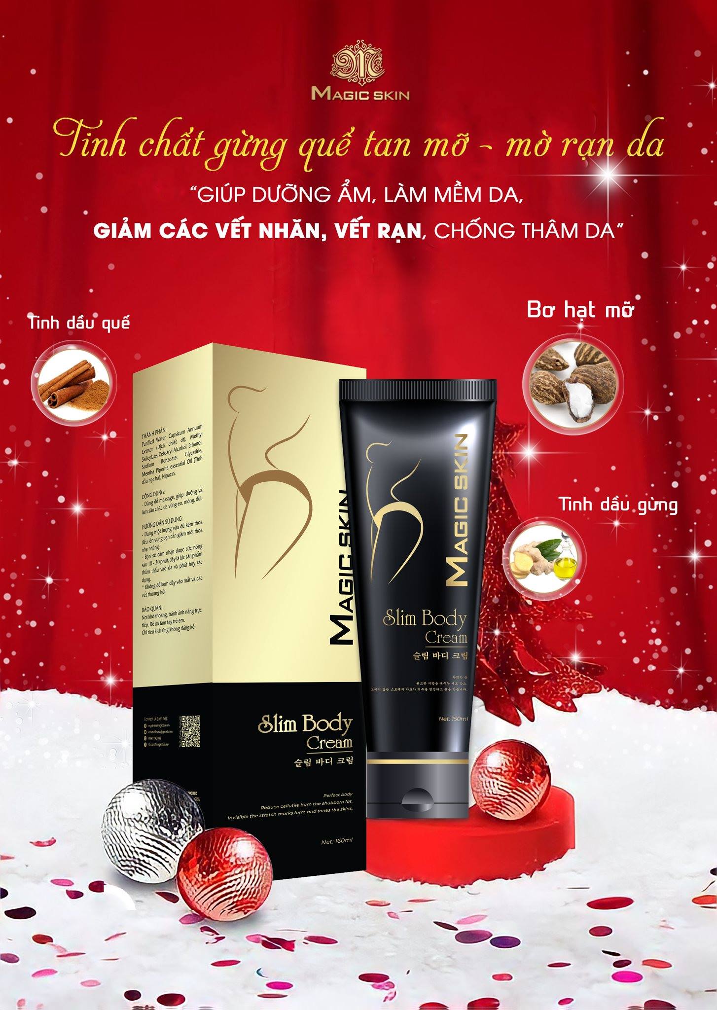 Kem Tan Mỡ Quế Gừng Magic Skin Slim Body Cream [CHÍNH HÃNG ]