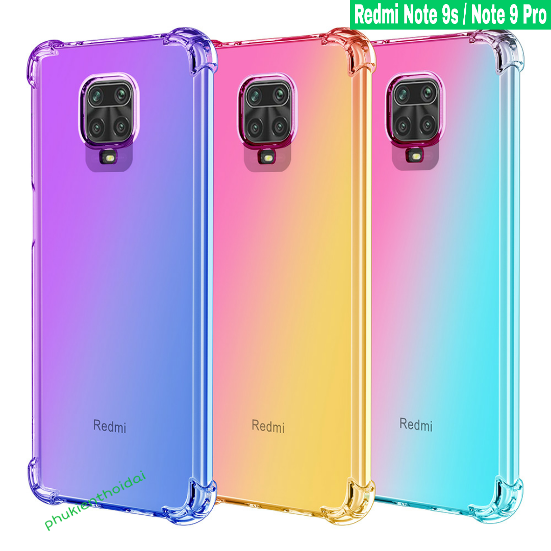 Ốp lưng Xiaomi Redmi Note 9s / Note 9 Pro dẻo TPU đa sắc lồi 4 góc