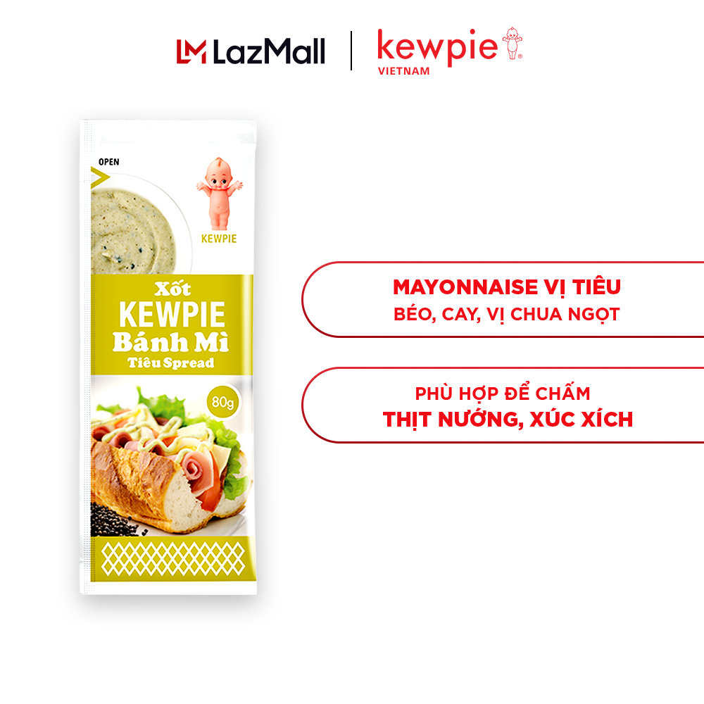 Xốt Kewpie Bánh Mì Vị Tiêu 80g