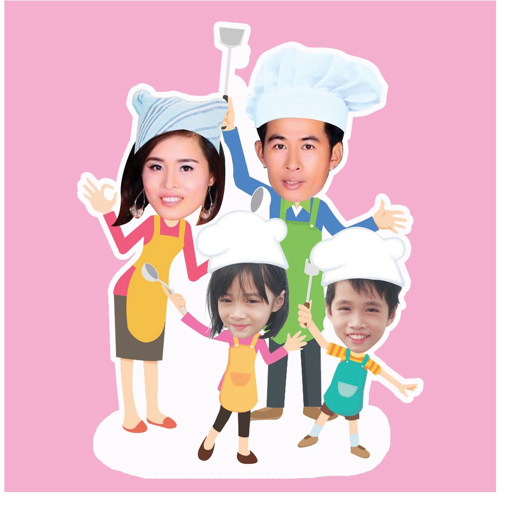 Chibi gia đình- chibi trang trí sinh nhật