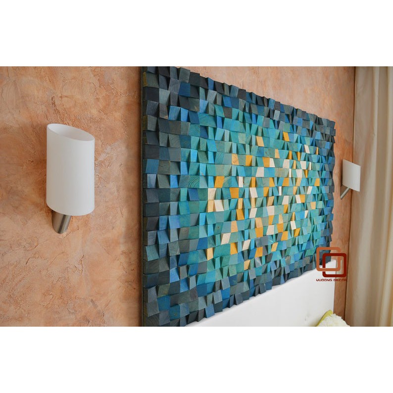 Tranh gỗ trang trí 3D SẮC MÀU (Wood mosaic) - (KÍCH THƯỚC 60x80cm)