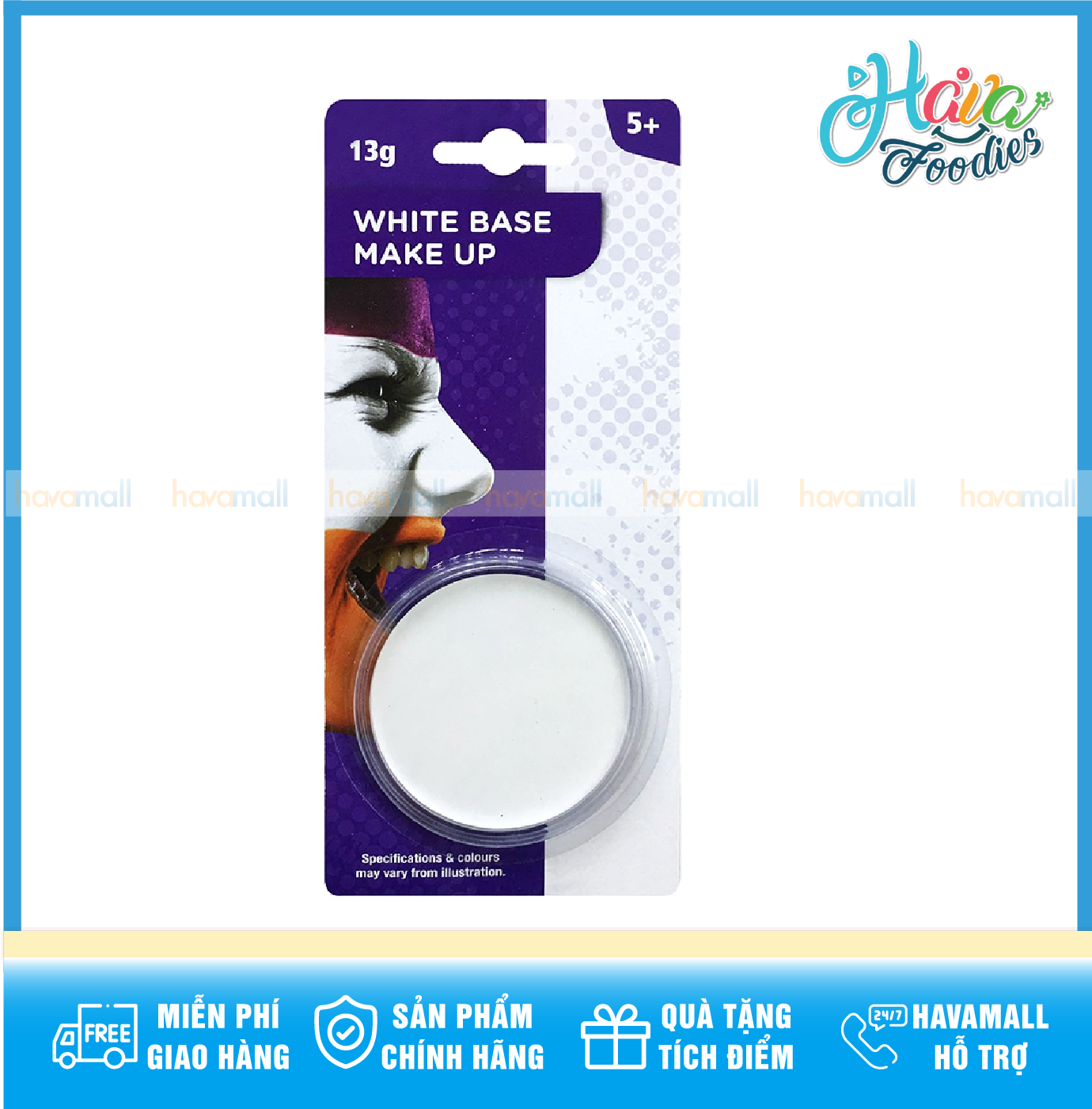 Màu Vẽ Mặt Hóa Trang Màu Đen/Trắng/Đỏ Uncle Bills – Base Make Up