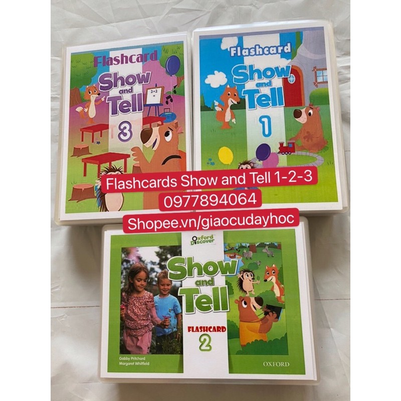 Flashcards Show and Tell 1-2-3 ( Size A5- 2 mặt -ép plastics bền đẹp)