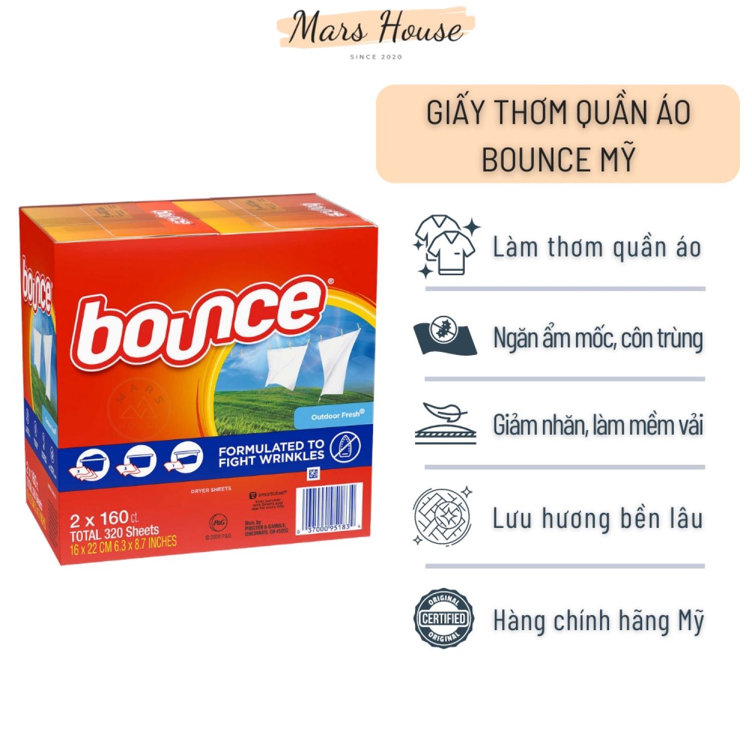 Giấy Thơm Quần Áo Bounce Chính Hãng