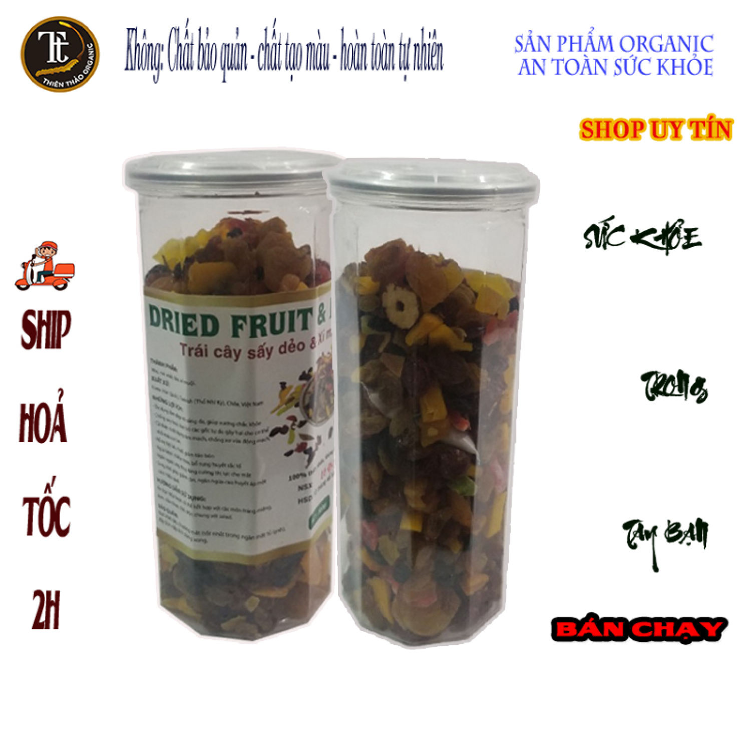 TRÁI CÂY MIX SẤY XÍ MUỘI (ĂN KIÊNG ĐƯỢC)