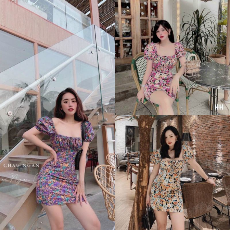 >> BÁO GIÁ VÁY LIỀN ĐUÔI CÁ MÃ IVDD2005 THIẾT KẾ TAY BỒNG NGẮN TRÊN GỐI HỌA TIẾT CỖ XE SANG TRỌNG MÀU ĐỎ CAM, ĐÍNH HOA HANDME | Shopee Lazada Sendo Tiki mới nhất 6 V551 Váy body họa tiết hoa nhí thiết kế cổ vuông tay ngắn bồng nhẹ, nhún ngực, chất liệu vải thô mềm