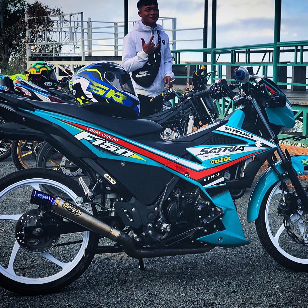 Tem rời Satria Fi dán xe xanh ngọc