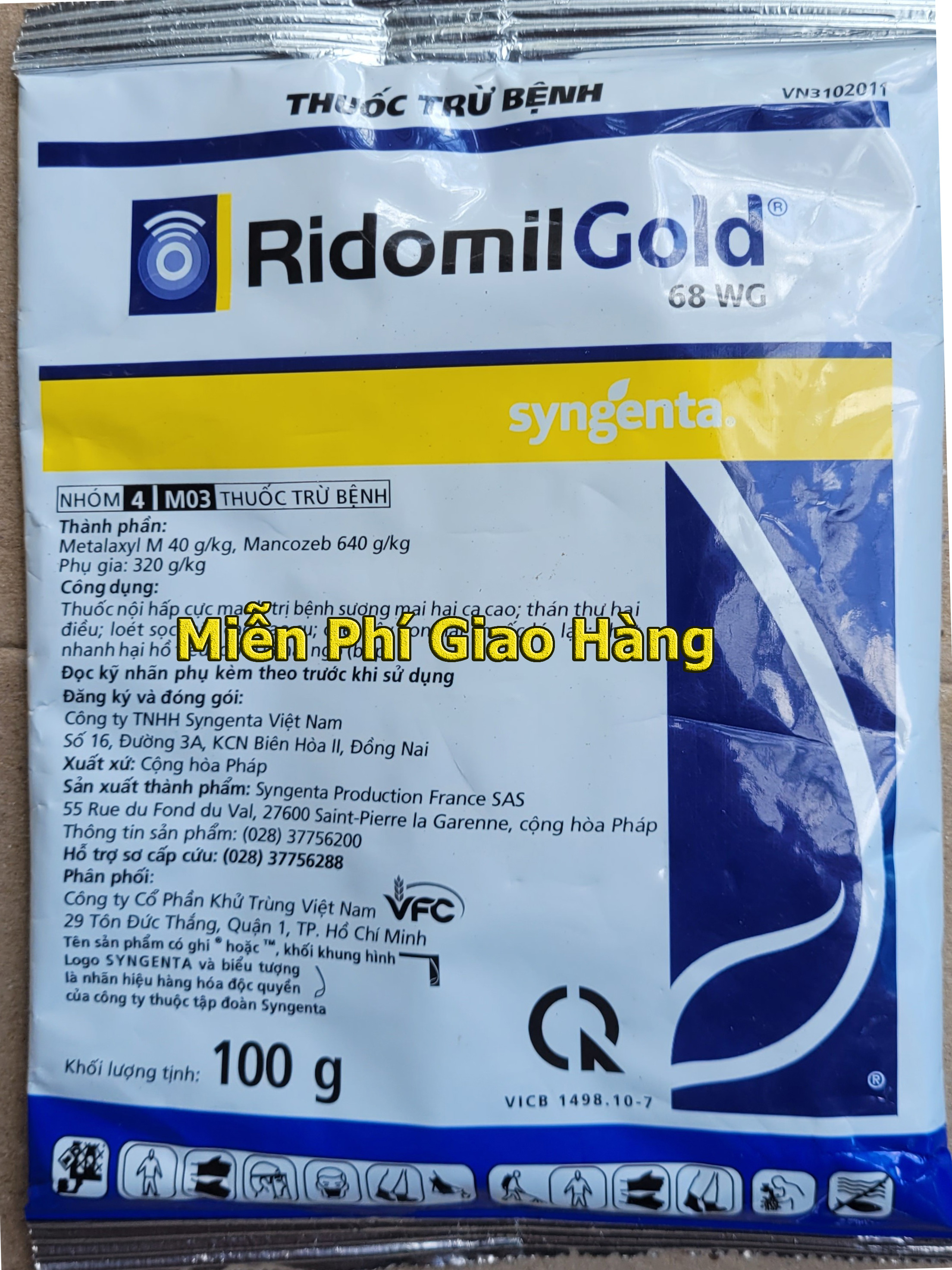 Trừ nấm Ridomil gold 68WG