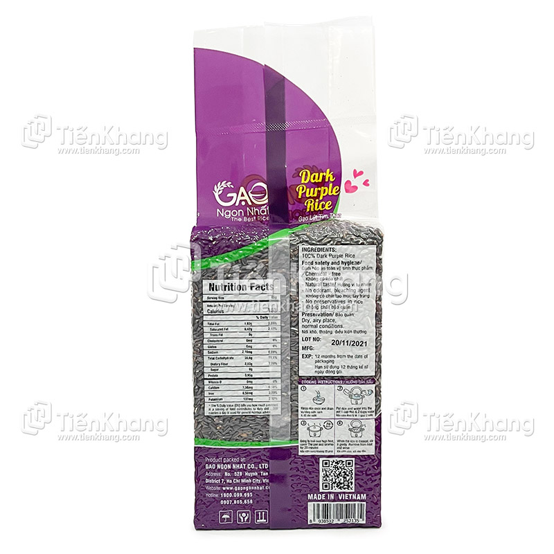 Gạo Lứt Tím Than Export - Túi (1kg)