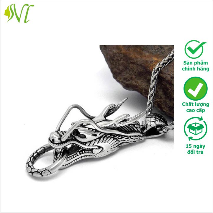 Mặt dây chuyền nam ngầu đầu rồng inox cá tính mạnh Người Đẹp Vì lụa