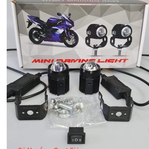 Đèn Trợ Sáng Mini Bi Cầu 2 Mầu Cos Vàng Pha Trắng