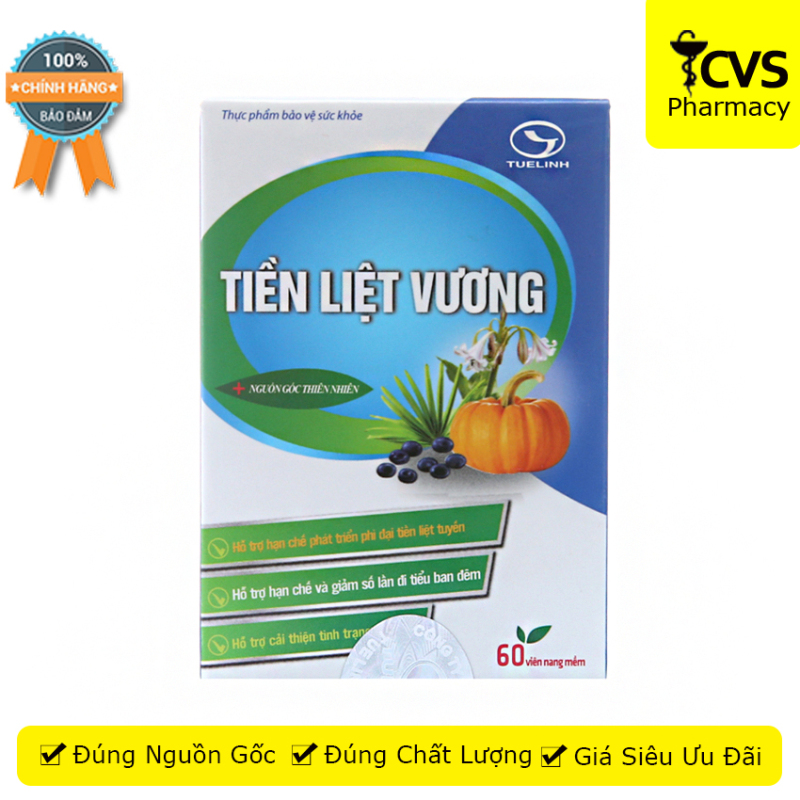 Viên uống Tiền Liệt Vương hộp 60 viên - hỗ trợ u xơ tuyến tiền liệt, giảm các triệu chứng rối loạn về tiểu tiện - cvspharmacy