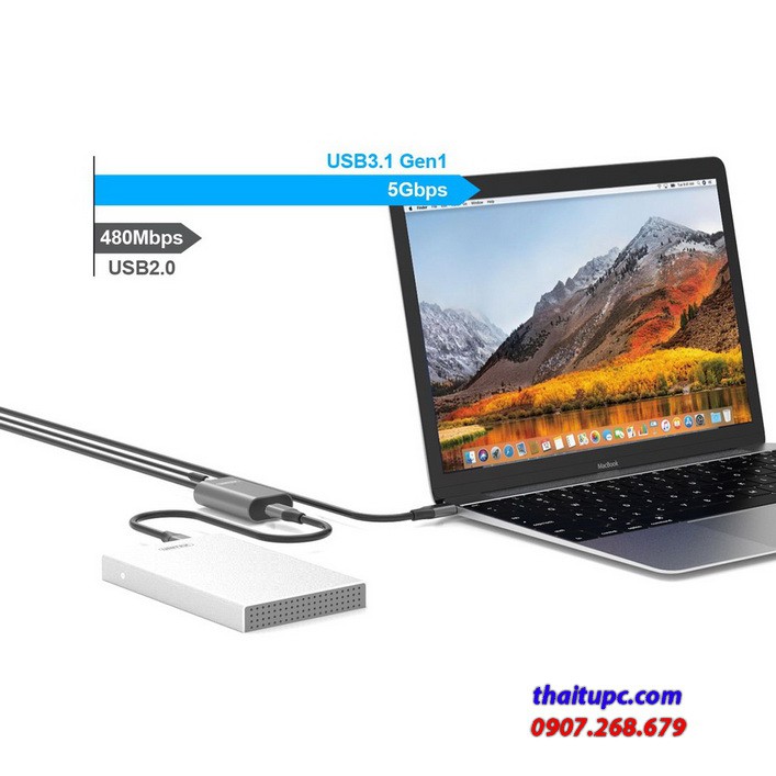 Cáp Type C (dương) nối dài sang Type C (âm) Unitek 5m (U305AGY)