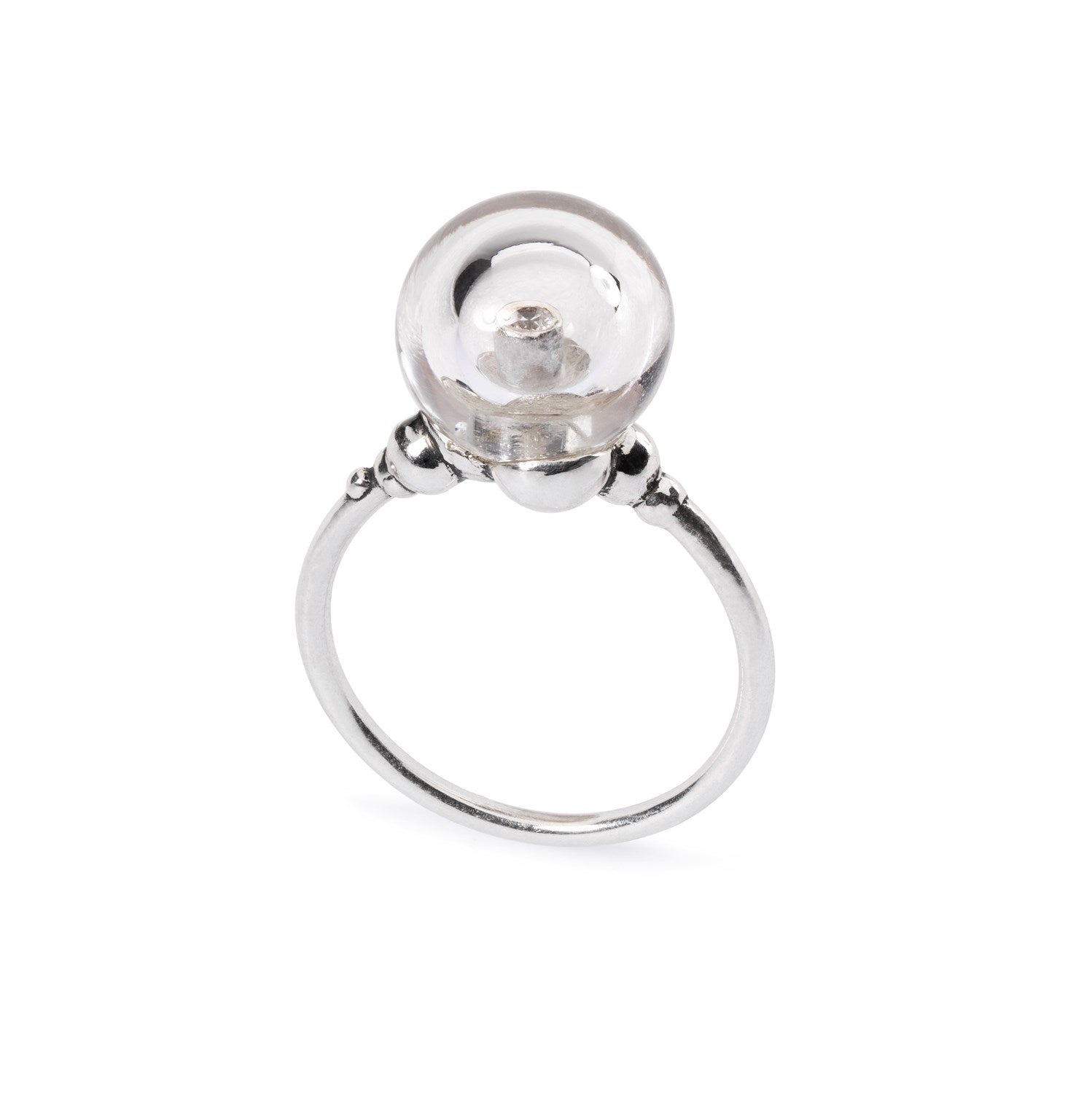 Trollbeads Nhẫn bạc cao cấp Crystal Bubble Ring size 57mm