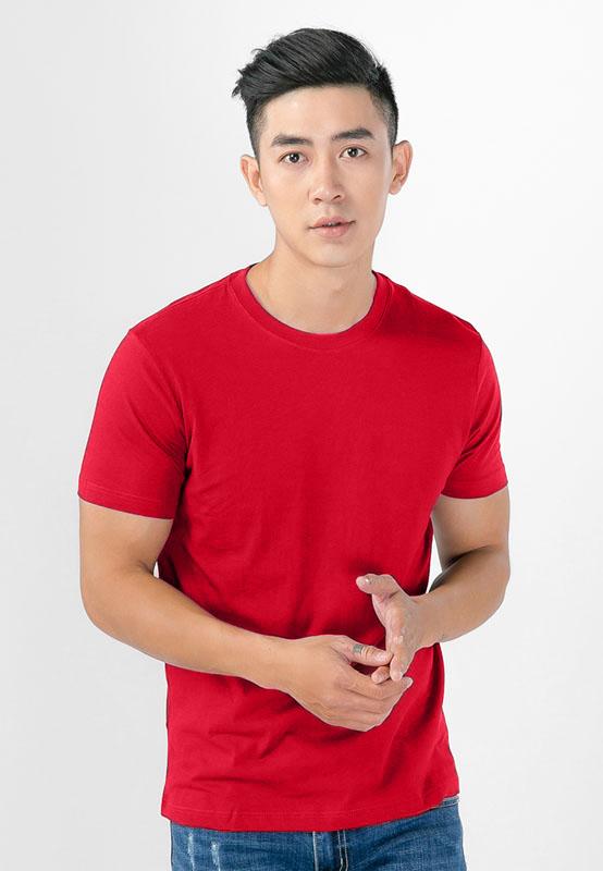 Áo thun trơn nam cổ tròn UNIU đỏ tươi