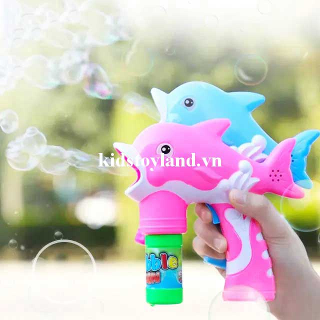 Đồ Chơi Xà Bông Pin Thổi Bong Bóng Hình Cá Heo Hồng - Đồ Chơi Vận Động Cho Bé