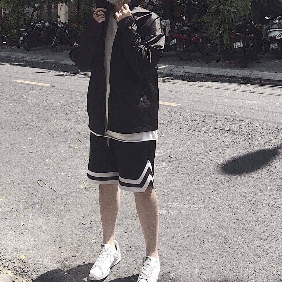 Quần sooc unisex chữ V 2 sọc siêu hot