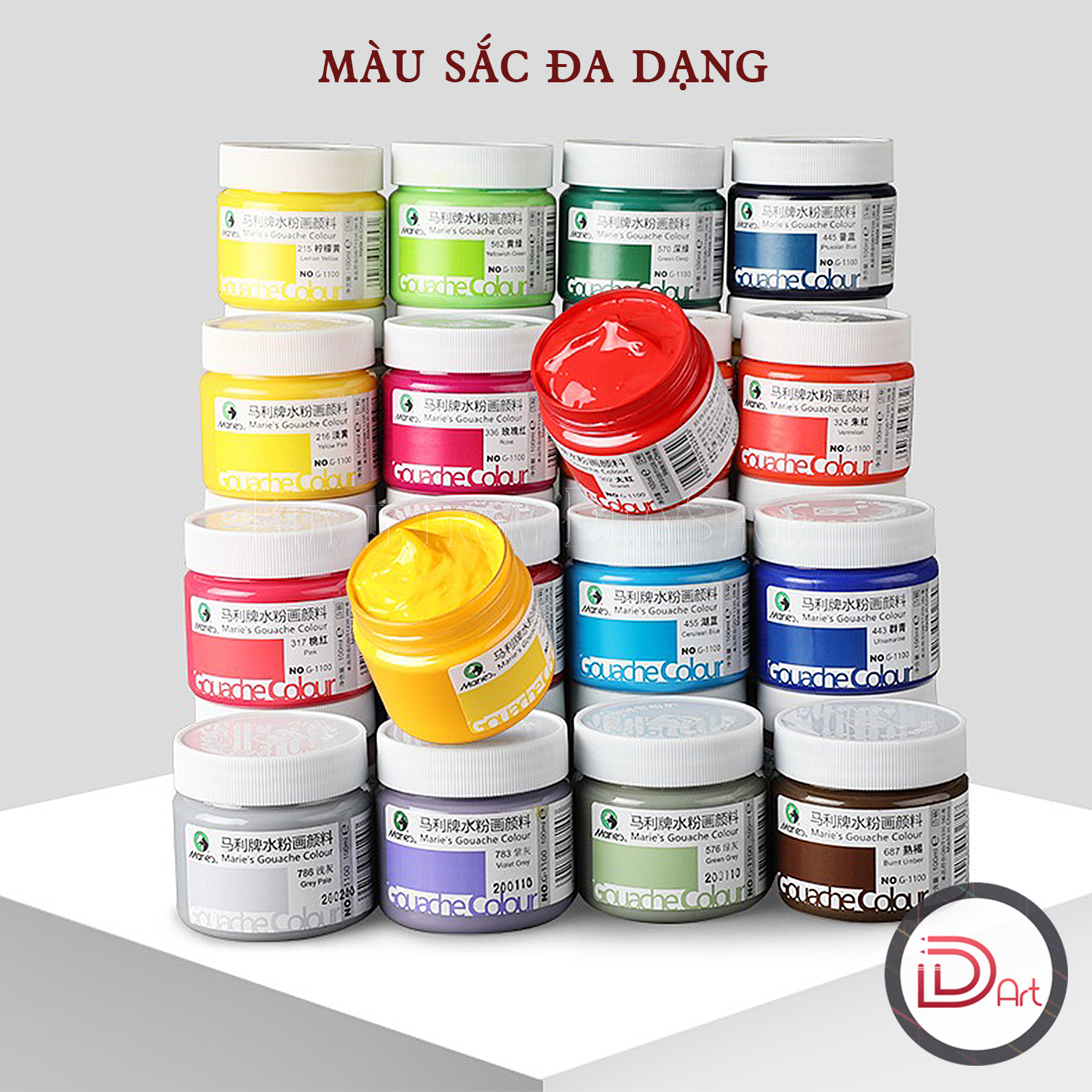 Màu vẽ Gouache MARIE'S dạng hũ 100ml