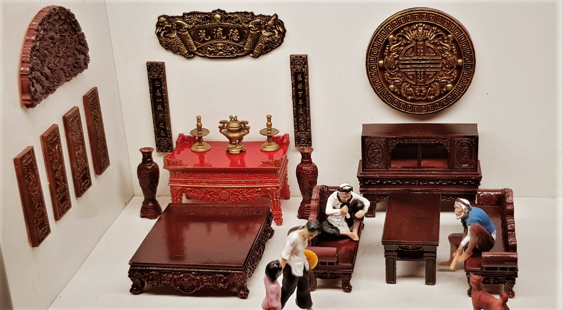 Án thờ trang trí mô hình tiểu cảnh.