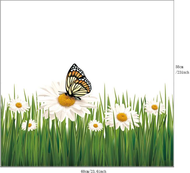 [HCM]Decal Trang Kính Cao Cấp - Hoa Bướm trắng ( 60x58 )-DK7085