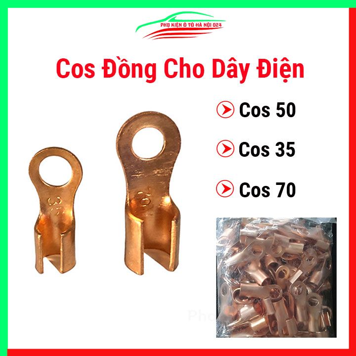 Đầu cốt, cos đồng nối dây điện cỡ nhỏ, cỡ lớn Cos 35, cos 50, cos 70 tùy chọn
