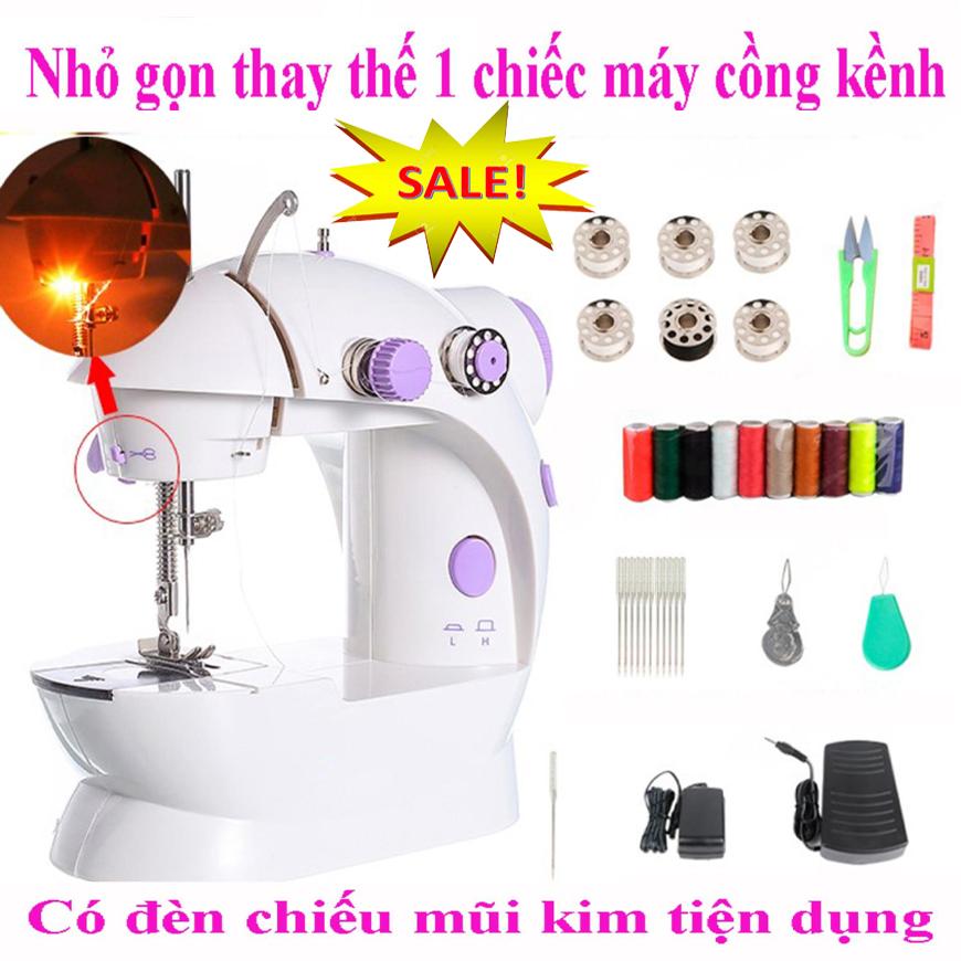 Máy may mini gia đình để bàn có đèn kéo tiện dụng máy may gia đình Loại tốt