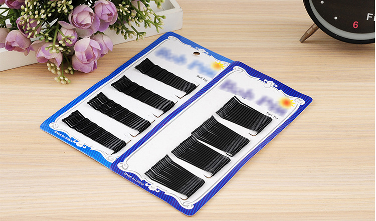 Set of 36 clip hair-clip floss color black