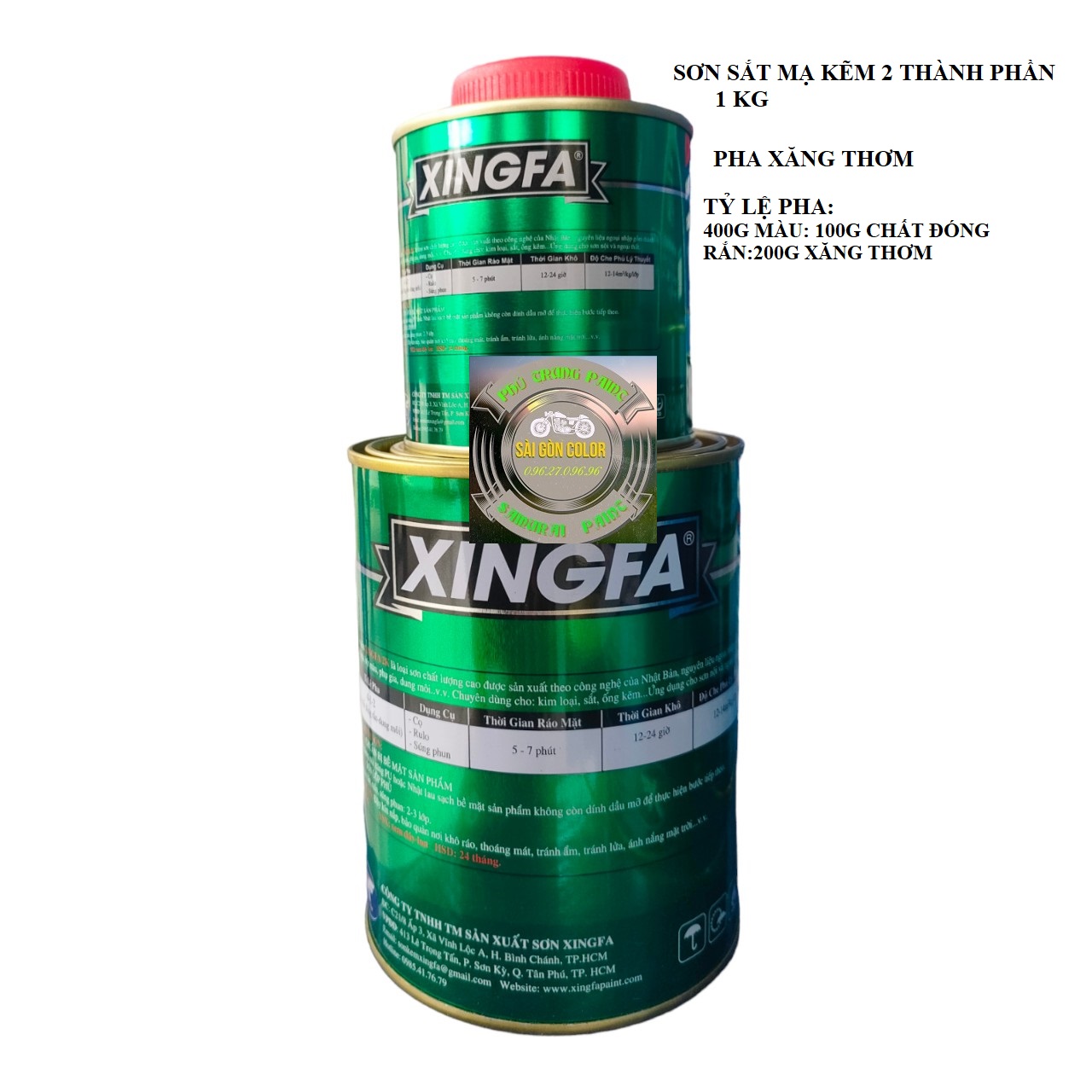 SƠN SẮT MẠ KẼM 2K XINGFA BỘ 1.2KG