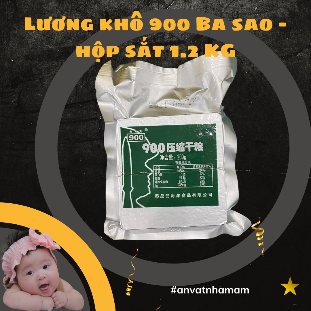 Lương Khô 900 BA SAO [Hộp sắt 1.2 kg]