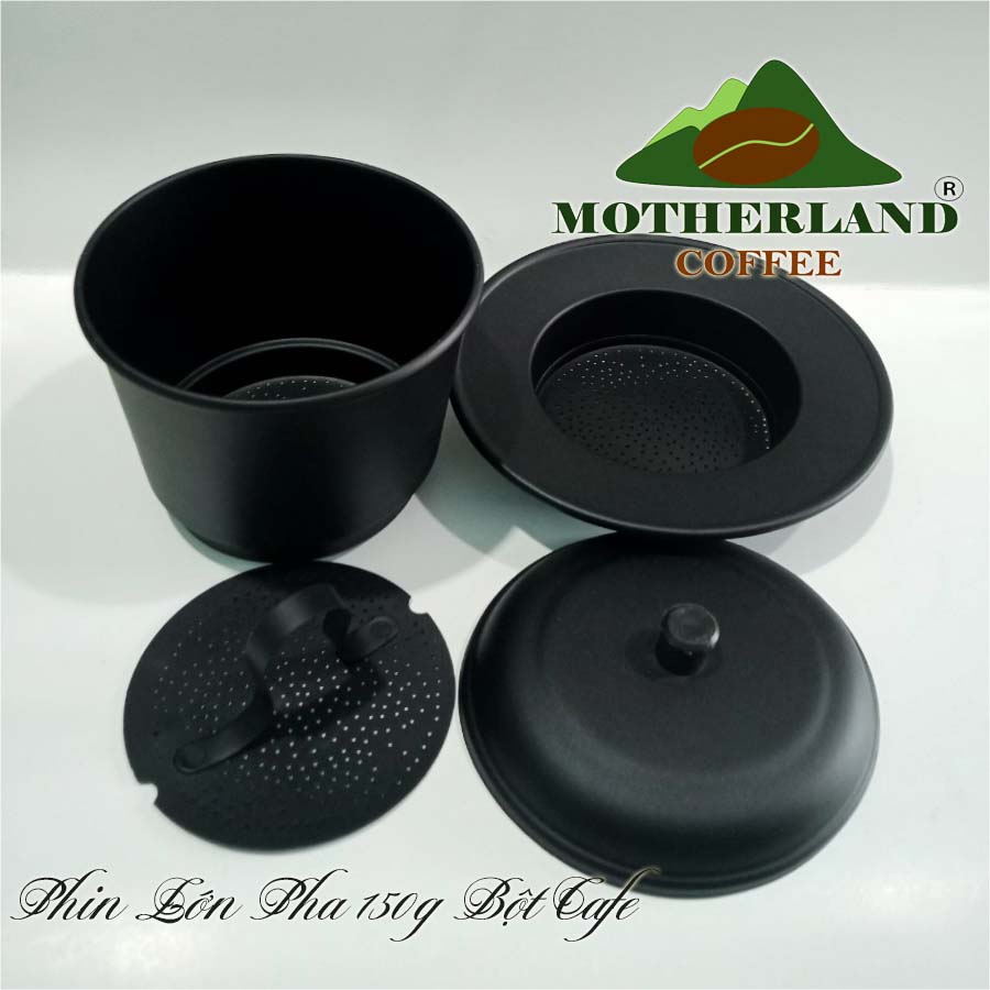 Phin cafe lớn màu đen pha 150g bột cà phê
